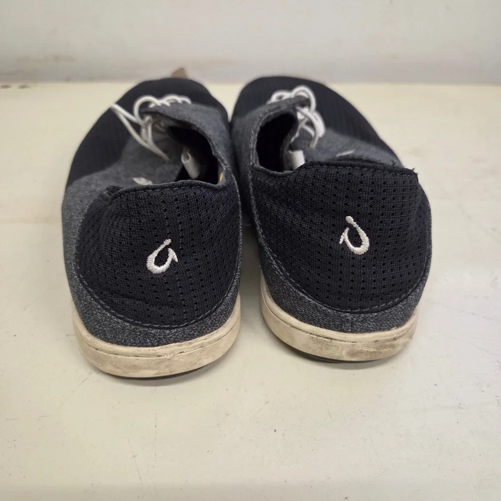 OluKai Nohea Moku Mens 8 Fog Charcoal Mesh Boat Shoes Sneakers 10283-6C6C
